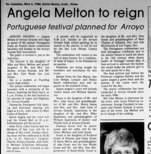 Clipping from Santa Maria Times